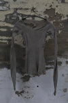 Marc Le Bihan 26909 V-neck tight stretch top 10 meters silk shrink MLB-26909-MASTIC 26909-E21